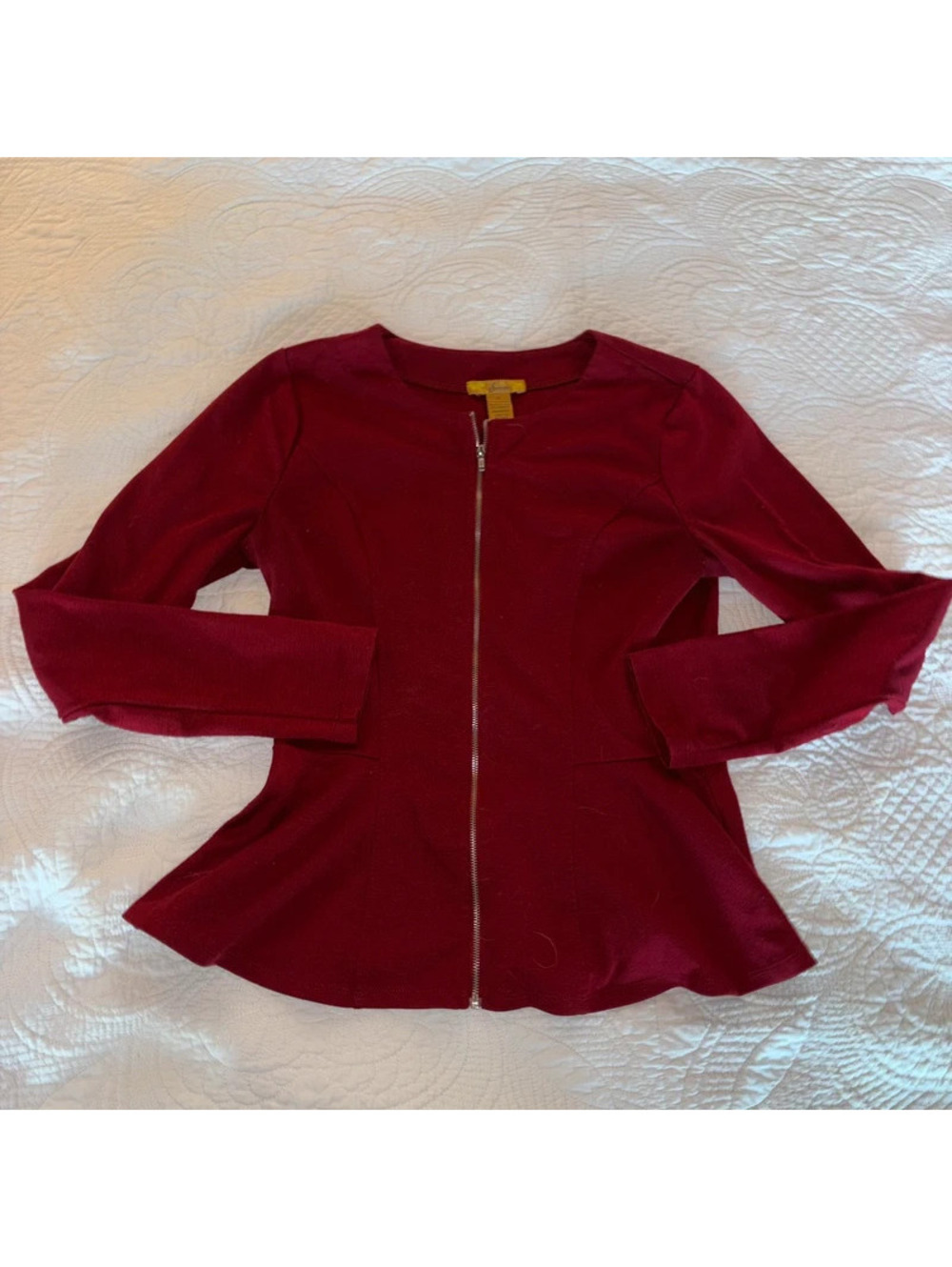 Alternative Academia Maroon Zip Up with pleated bottom